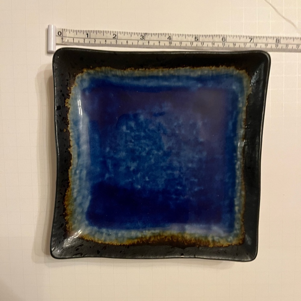 Japanese 7” blue glazed plate